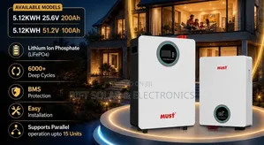 Must 5.12kwh - 5.12v Lithium Ion 6000 Cycle Battery