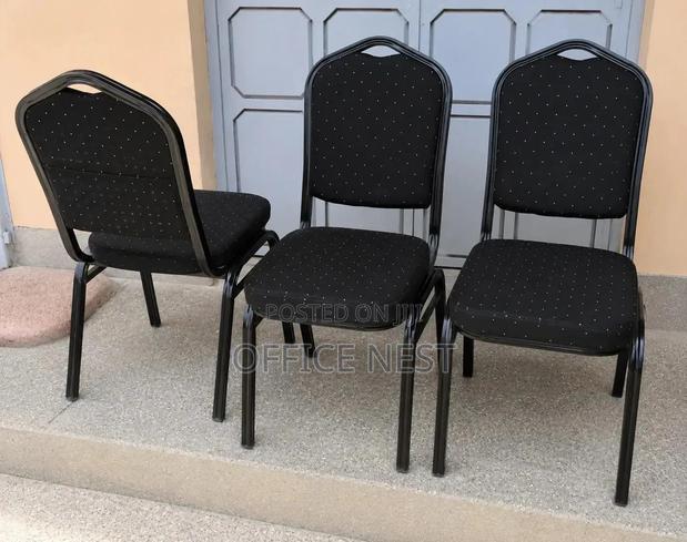 Black Padded Fabric Conference Event Chairs - thumbnail 4