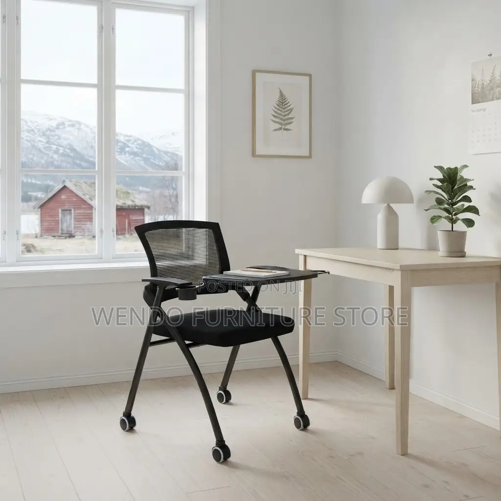 Office Chairs; Black Modern Foldable School Chairs With Wheels