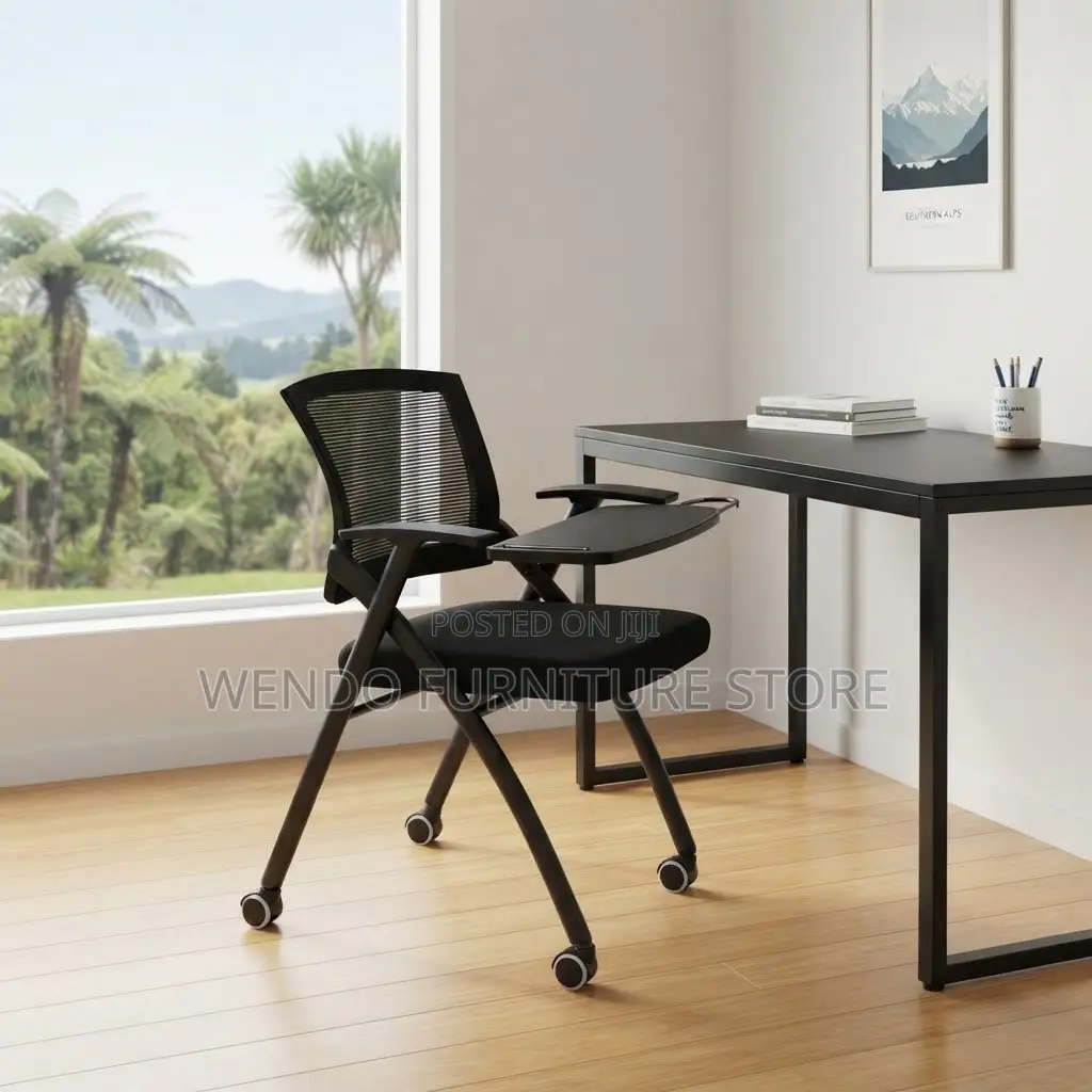 Office Chairs; Black Modern Foldable School Chairs With Wheels