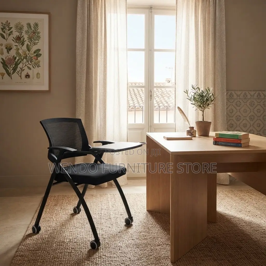 Office Chairs; Black Modern Foldable School Chairs With Wheels