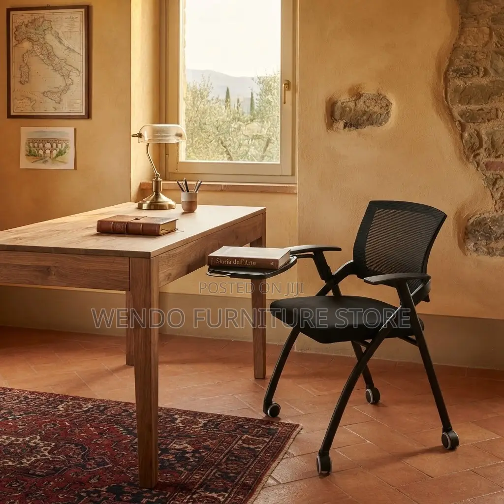 Office Chairs; Black Modern Foldable School Chairs With Wheels