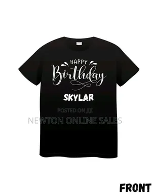 Custom Happy Birthday Skylar T-Shirt -Black- Unisex