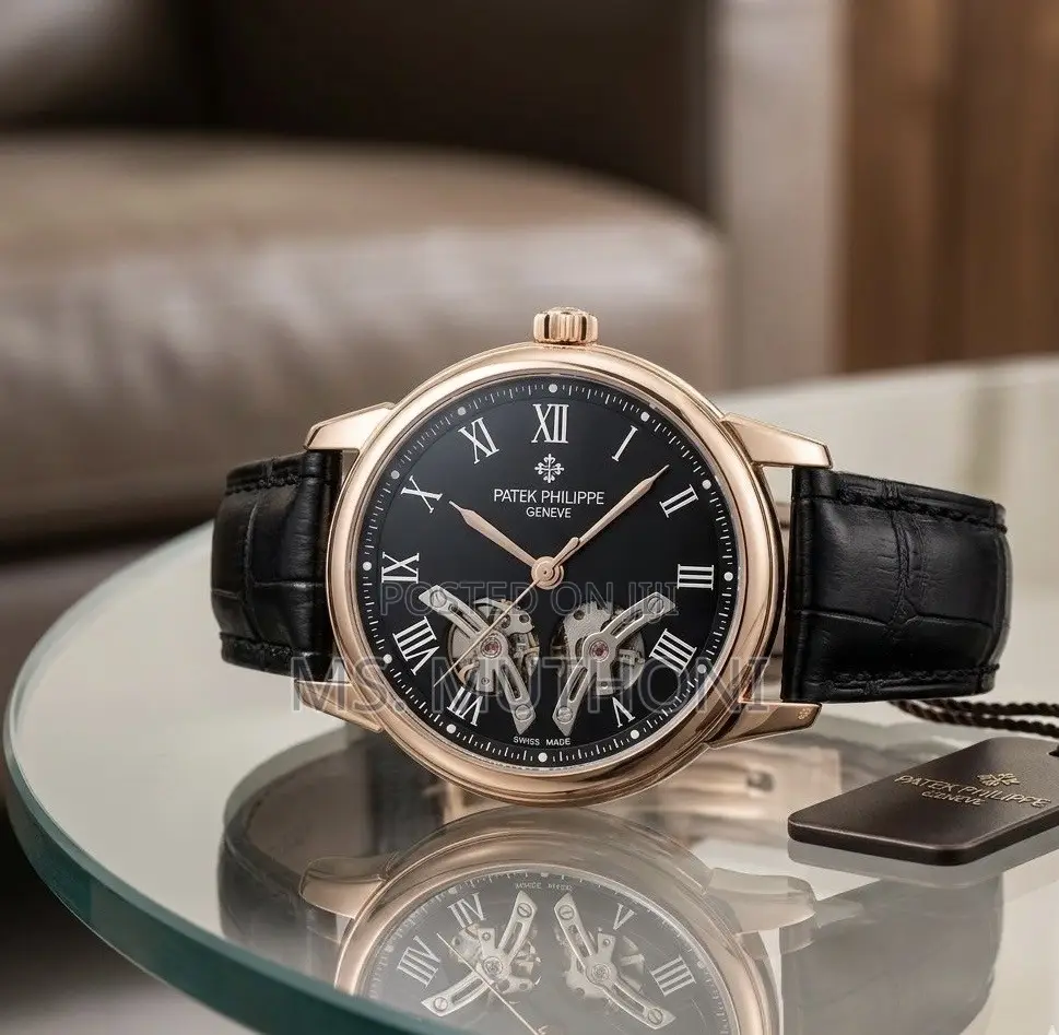Patek Philippe Double Tourbillon / Open Heart Automatic Watch.