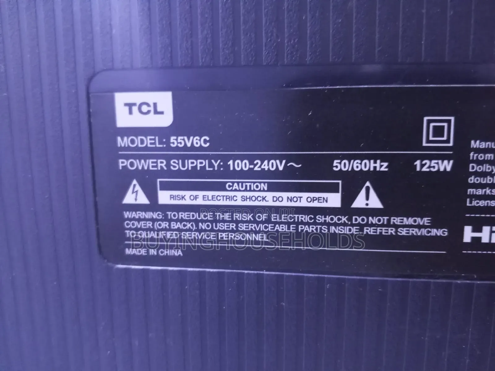 TCL 55" Google TV Model:55V6C
