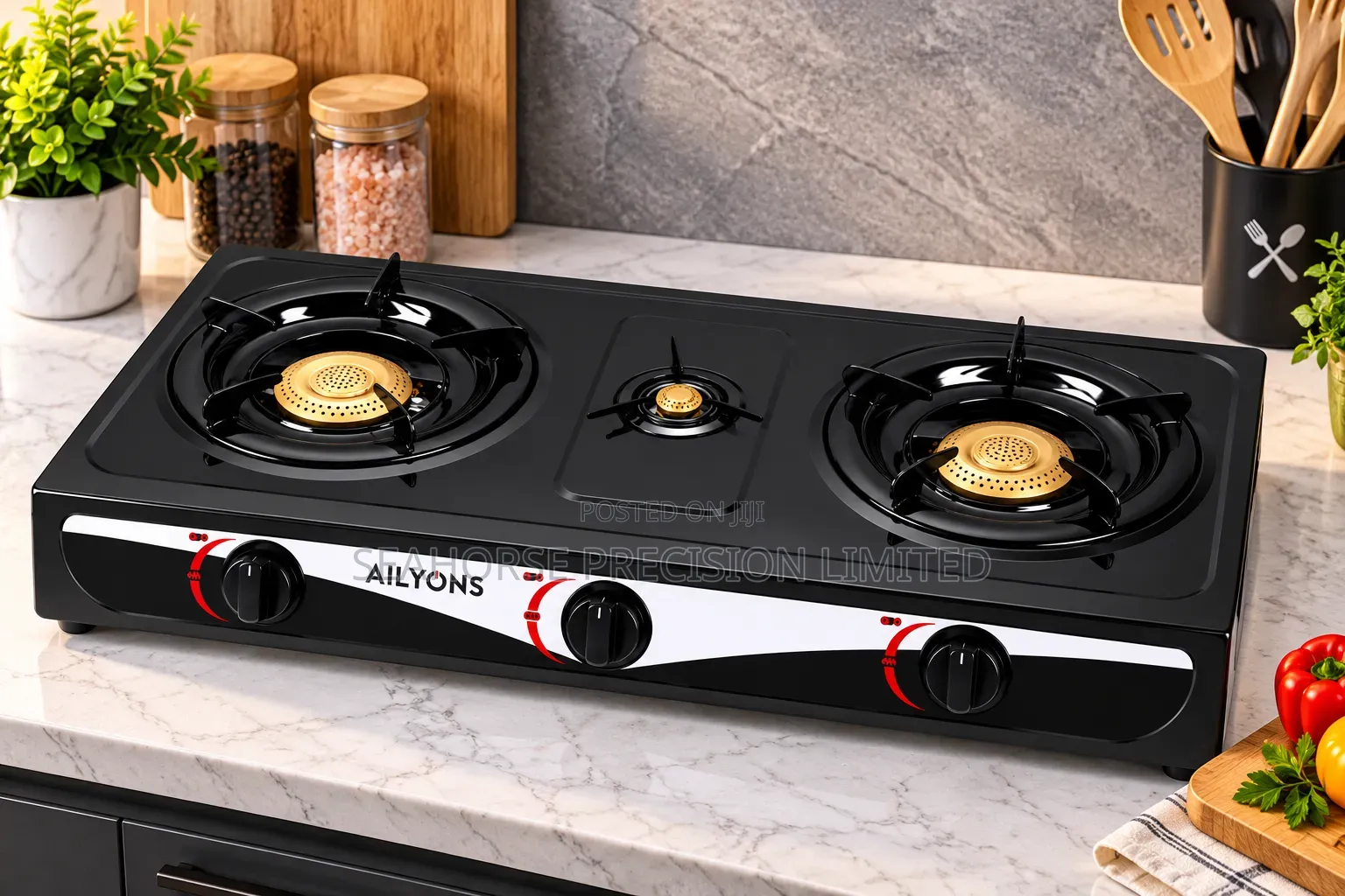 Ailyons 3-Burner Gas Cooker 