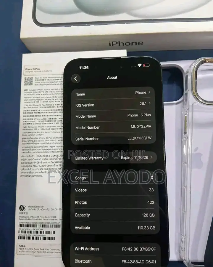 Apple iPhone 15 Plus 128 GB Black