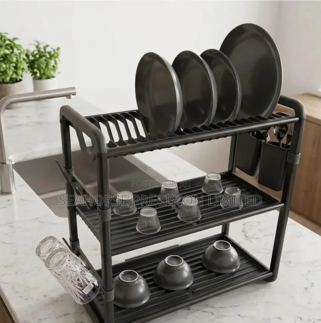 Heavy Duty Black Metallic Coated Kitchen Dish Rack