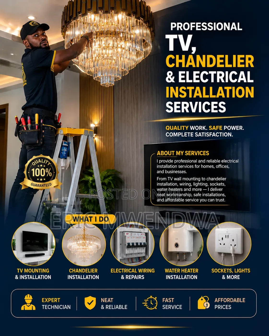Professional TV, Chandelier Electrical Installation Services