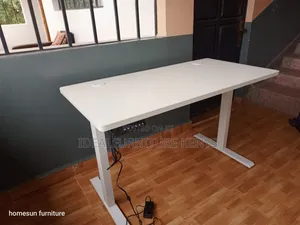 White Electric Height -Adjustable Standing Desk