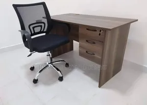 Walnut Brown Executive Office Desk With Chair