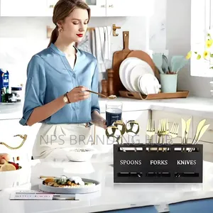 3-Compartment Eco-Friendly Wooden Cutlery Holder(Rt
