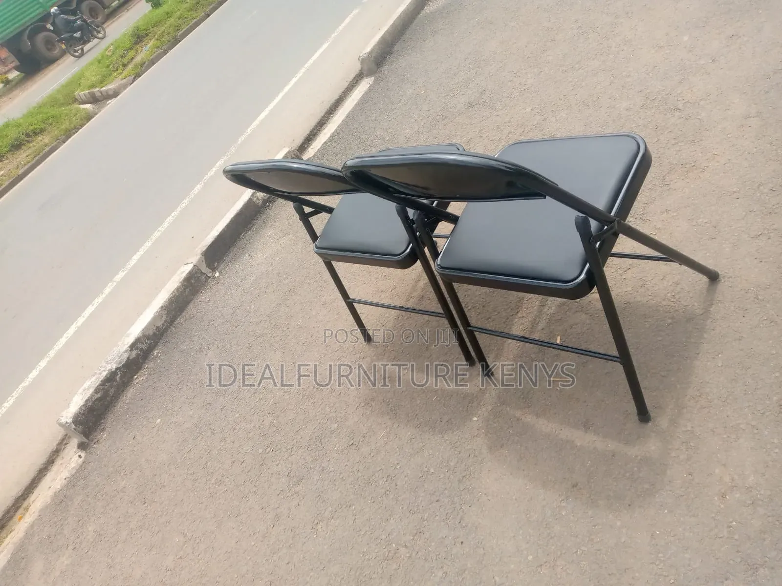 Black Padded Folding Chair