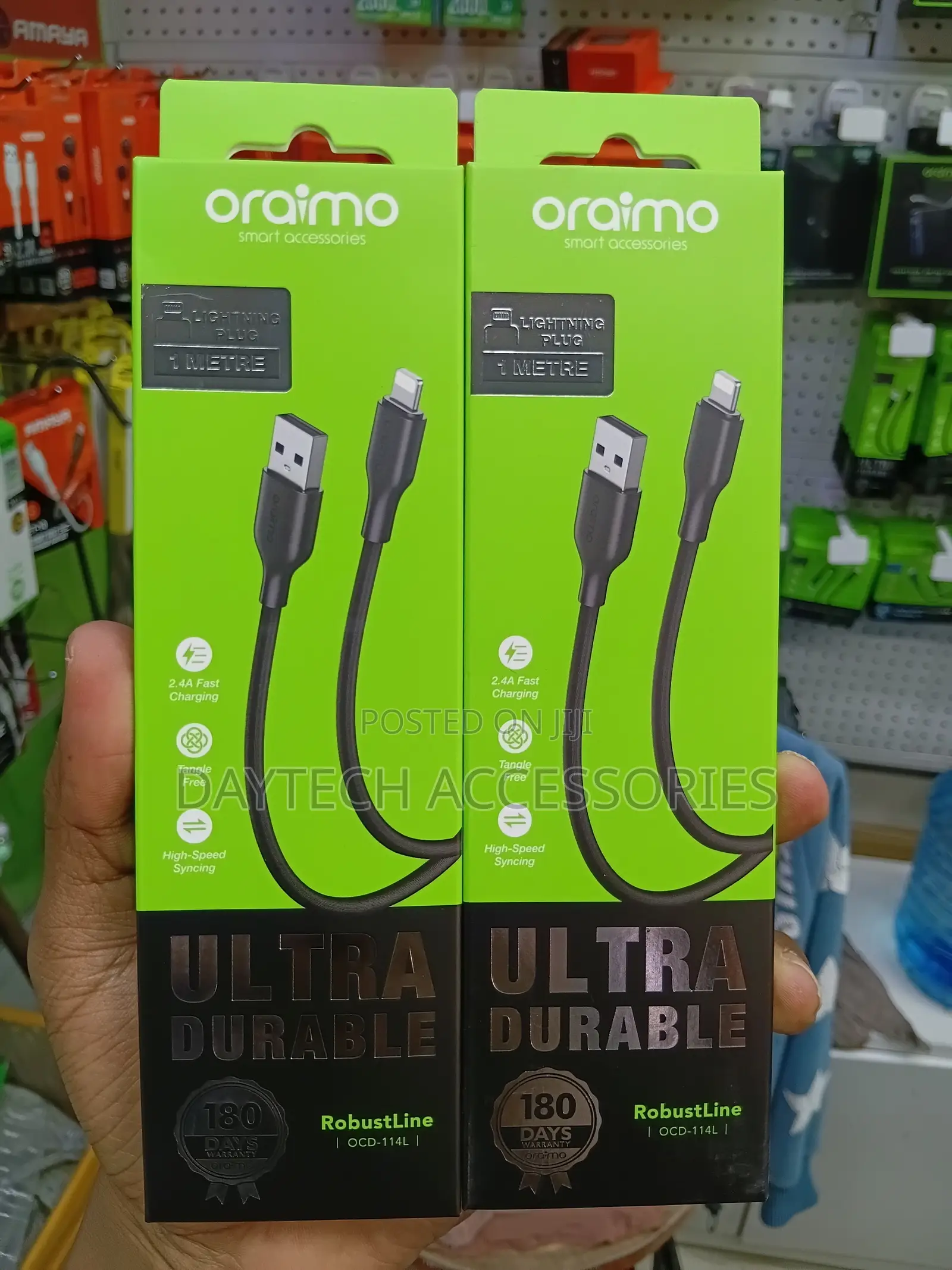 Oraimo RobustLine USB-A to Lightning 2A 1M Charging Data Cable.