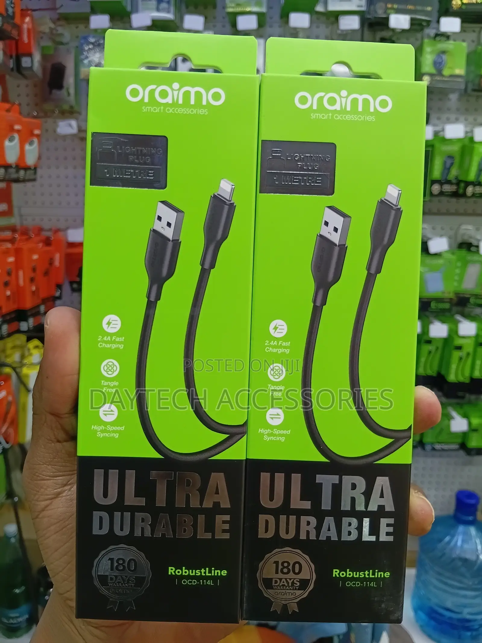 Oraimo RobustLine USB-A to Lightning 2A 1M Charging Data Cable.