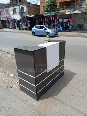Dark Brown Reception Counter Desk