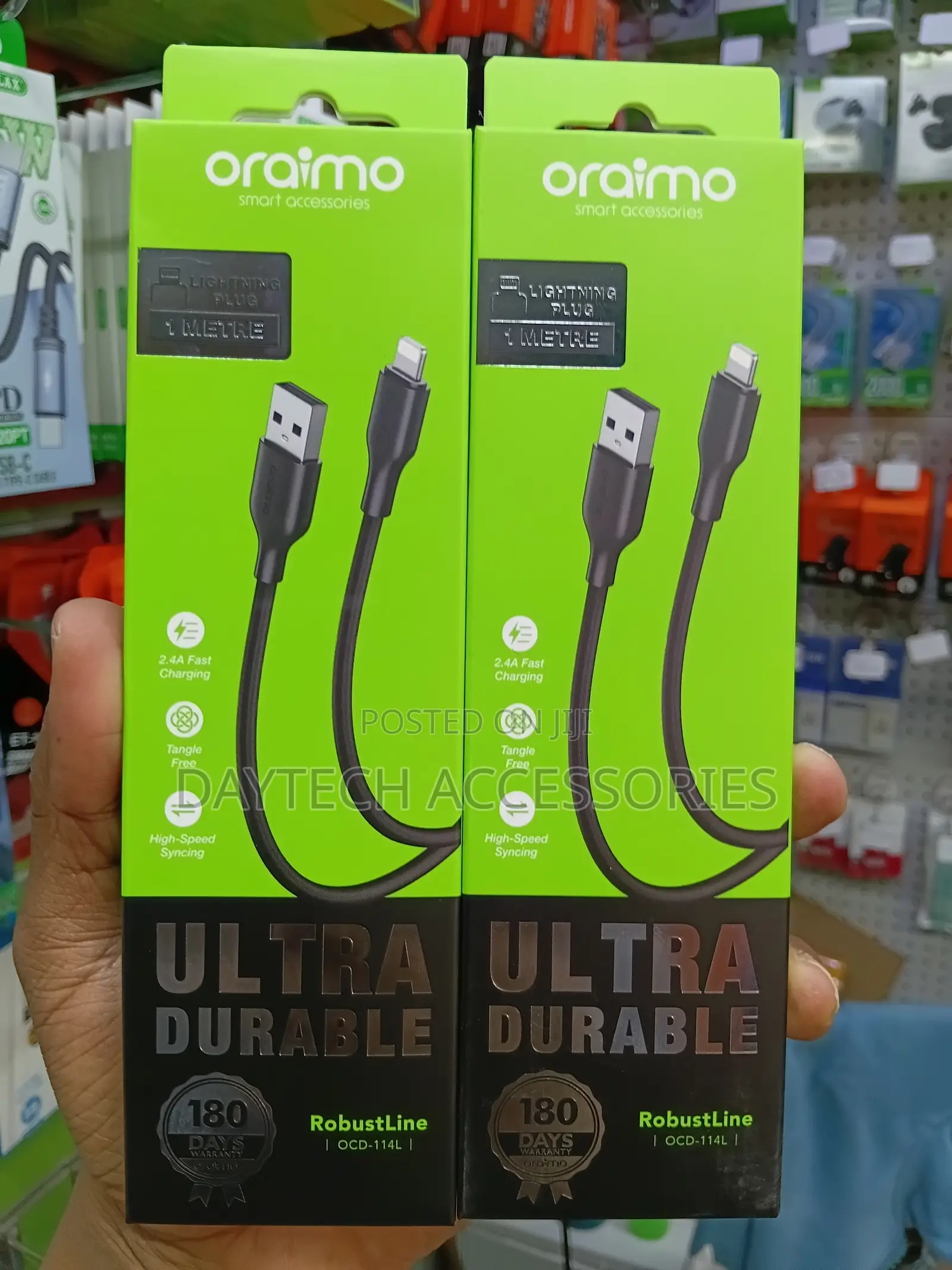 ORAIMO USB to Lightning 2A 1m Cable RobustLine - Black OCD-114L-BK