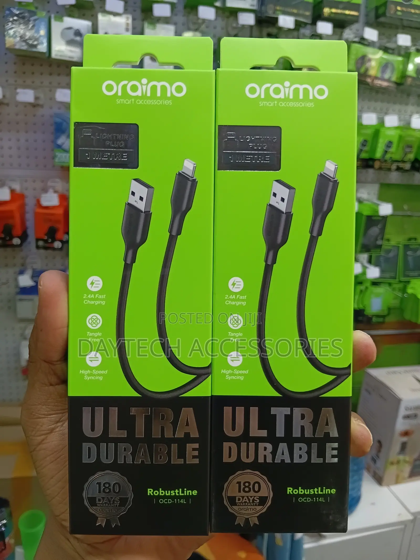 ORAIMO USB to Lightning 2A 1m Cable RobustLine - Black OCD-114L-BK