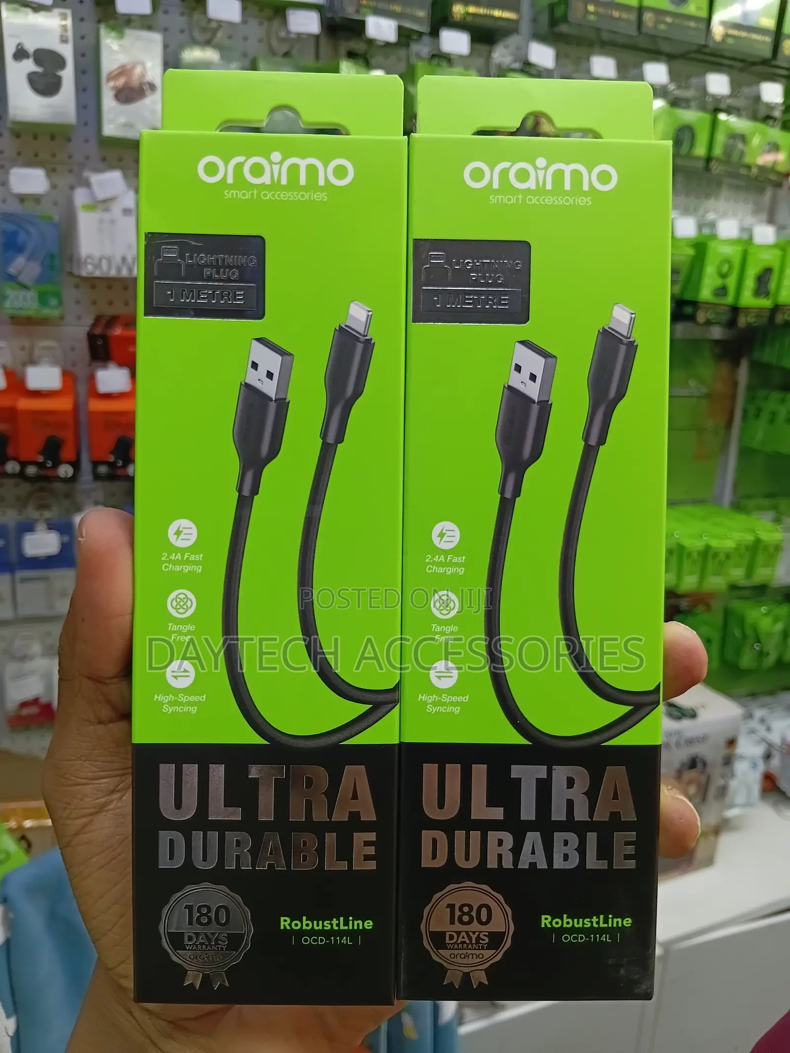 ORAIMO USB to Lightning 2A 1m Cable RobustLine - Black OCD-114L-BK