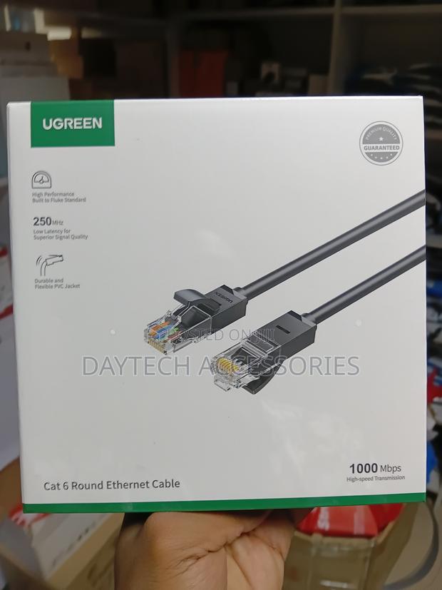 UGREEN Cat6 U/Utp Flat Ethernet Cable 1M – Black - thumbnail 2