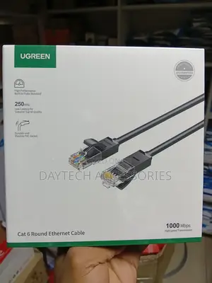 UGREEN Cat6 UTP Round Ethernet Cable 1M (Black)
