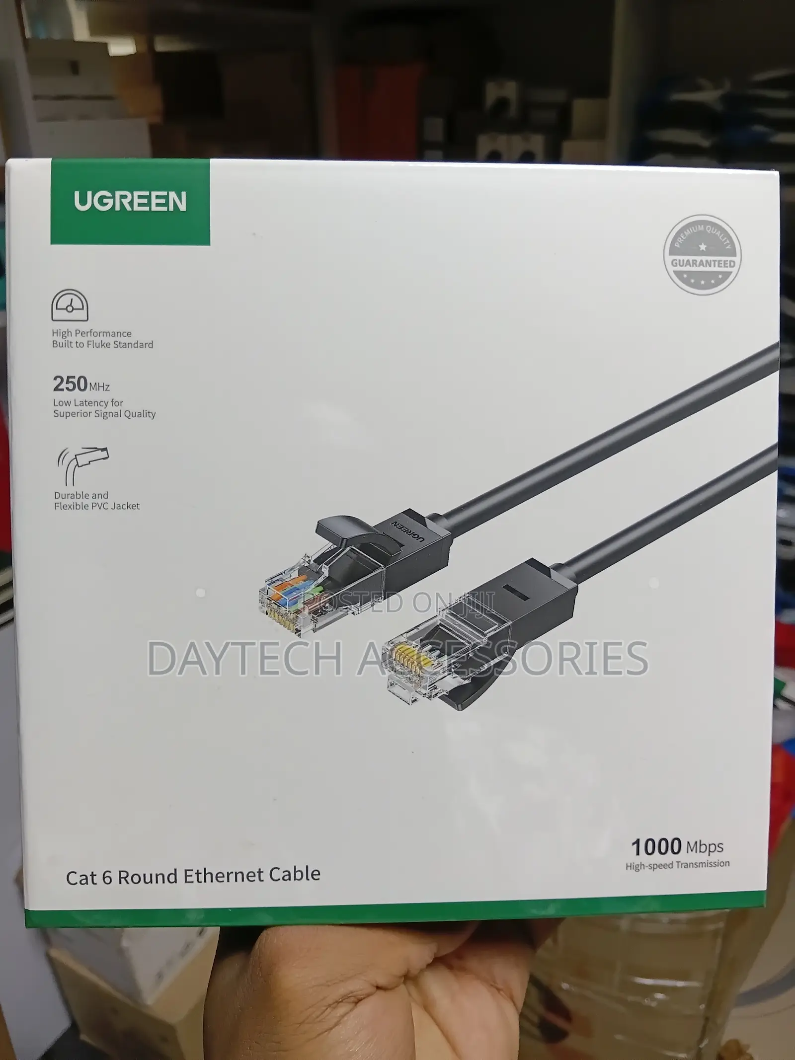 UGREEN Cat6 UTP Round Ethernet Cable 1M (Black)