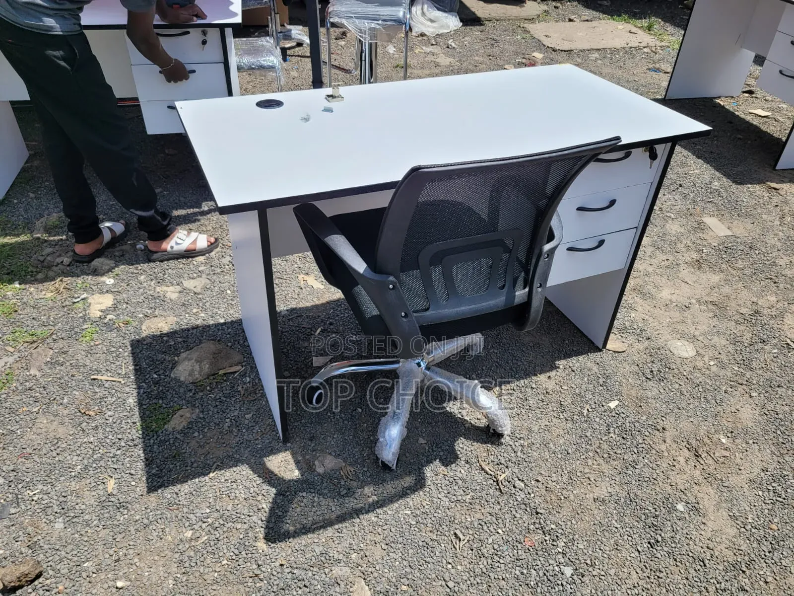 Office Desk and Mesh Chair