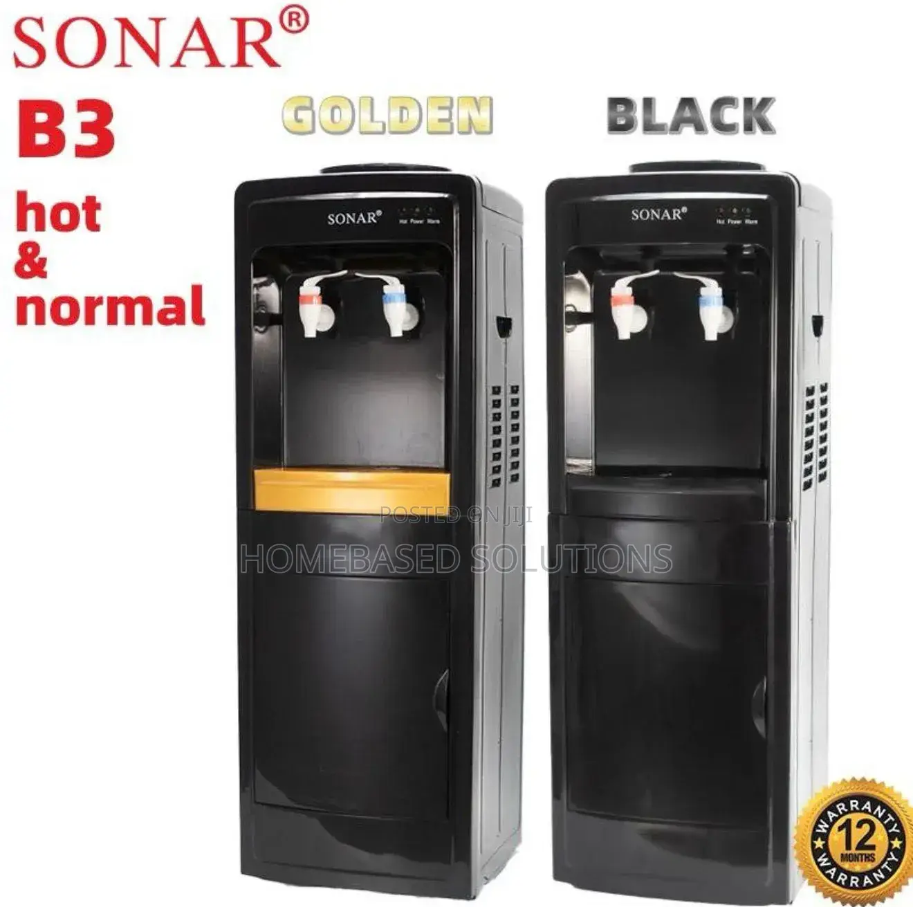 Black Sonar Hot and Normal Standing Water Dispenser