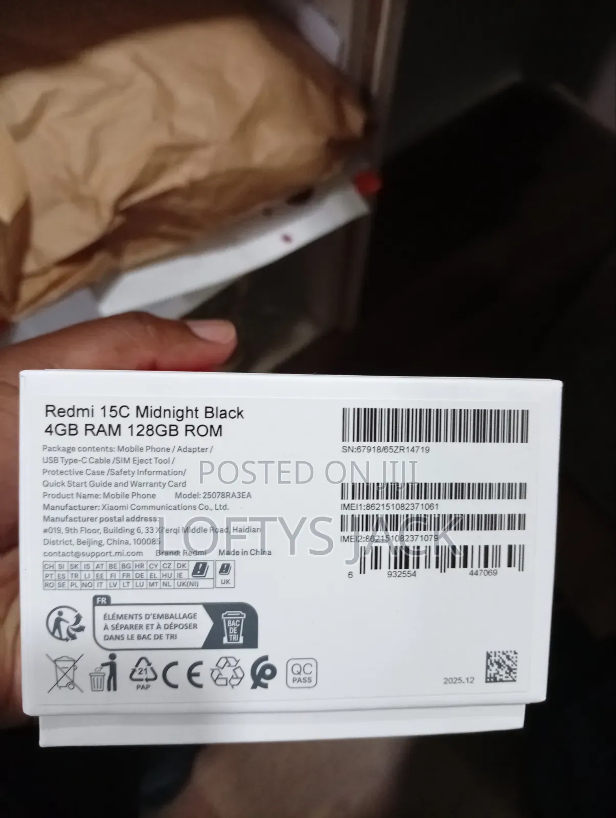 New Xiaomi Redmi 15C 4G 128 GB Black