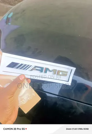 3D Chrome AMG Lettering Chrome Finished Logo Badge