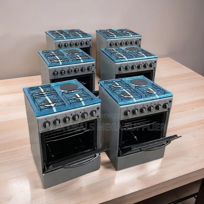 Easy to Use Stable Base 3 Gas Burners +1 Electric Standing Cookers