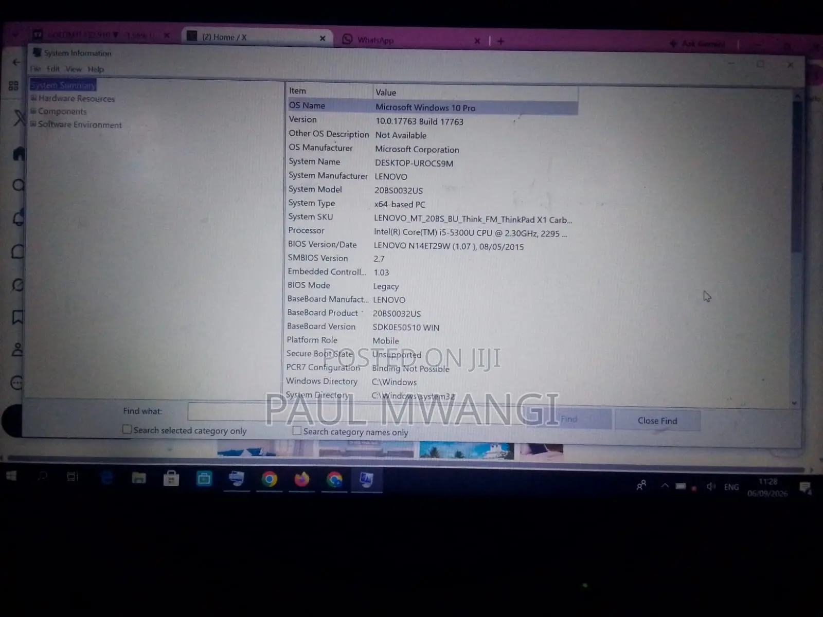 Laptop Lenovo ThinkPad X1 Carbon 8GB Intel SSD 256GB