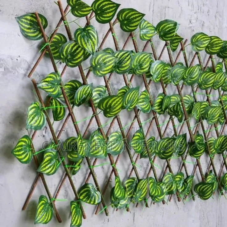 Green Fencing That Complements Modern Design With Melon Themes Leaves