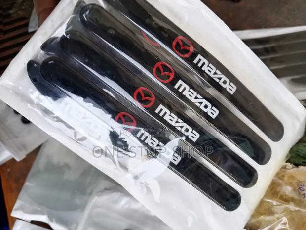 8pc Mazda Branded Door Handle Entry Areas Antiscratch Black Stickers