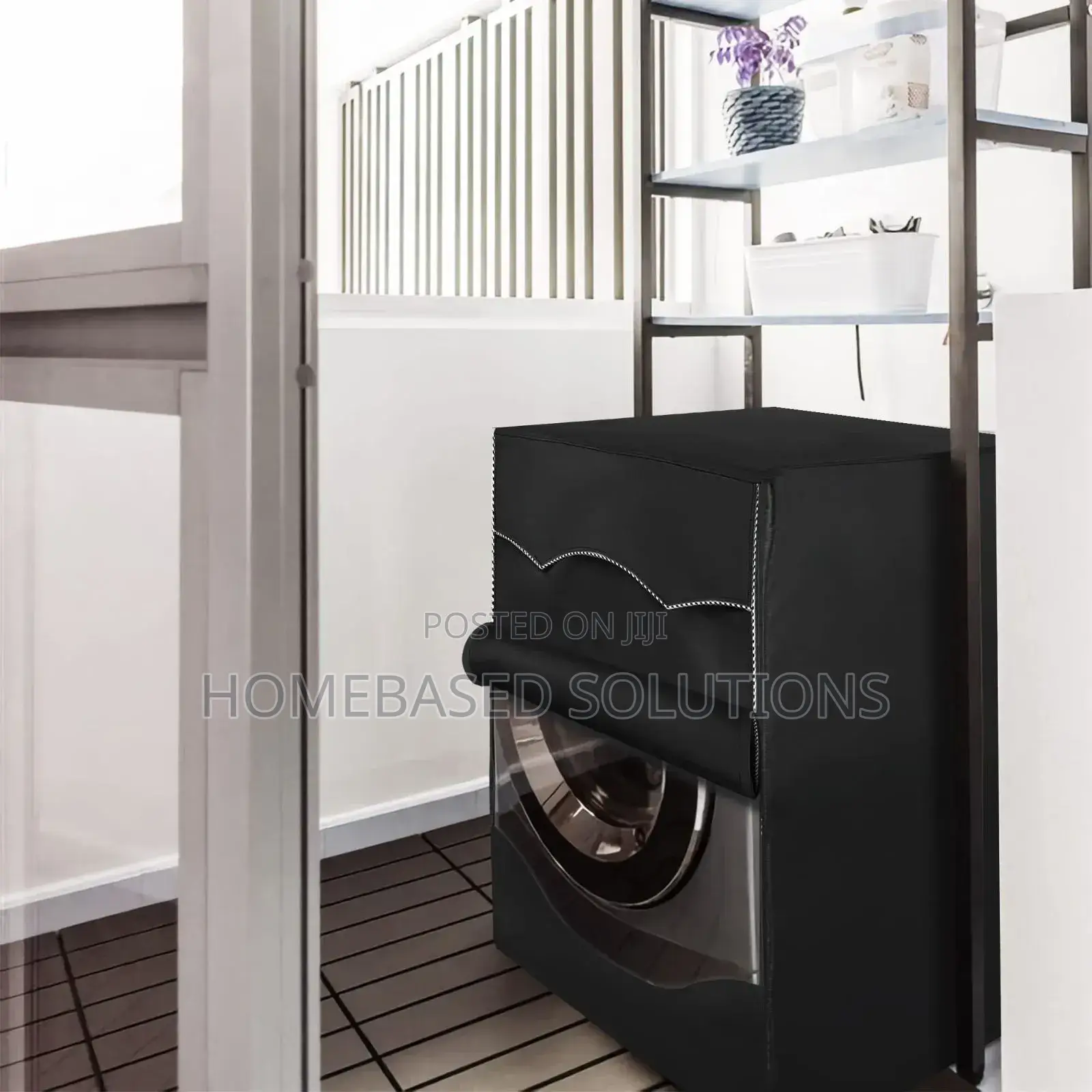 *Front Load Washing Machine Cover -Black -No Zipper -Size85*65*60