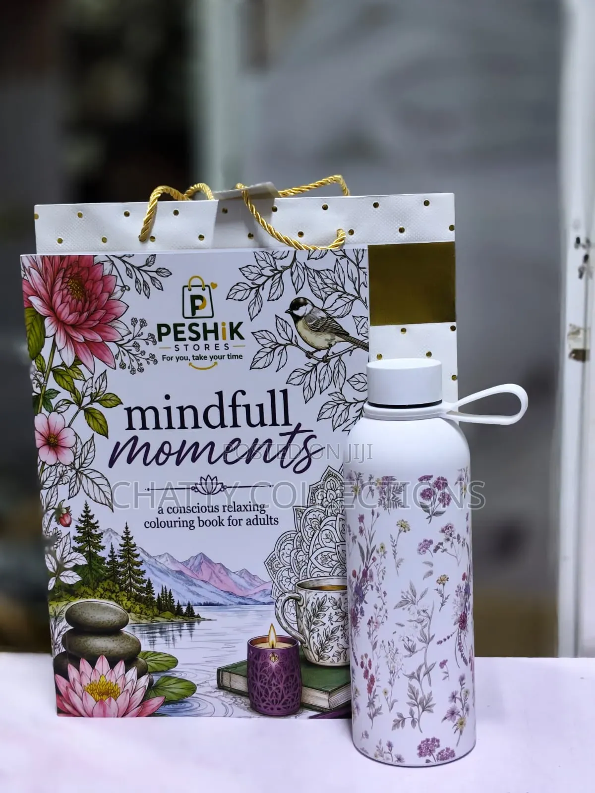 Adult Coloring Books With Flask and Scented Candle
