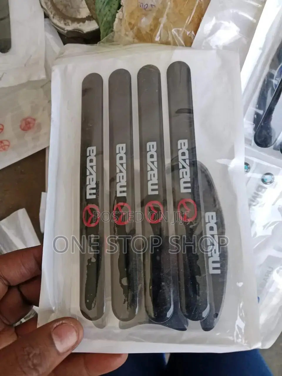 8pc Door Black Mazda Handle_bowl Stickers Prevent Scuff Scratches
