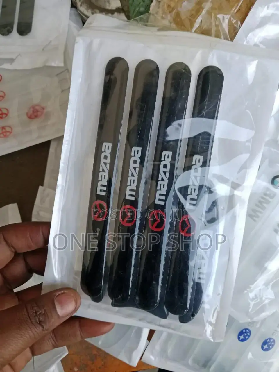 8pc Black Flexible Mazda Door Sill Scuff Protector Set