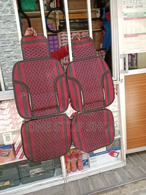 2pcred Black Mesh Front Car Seat Cover With Diamond Pattern