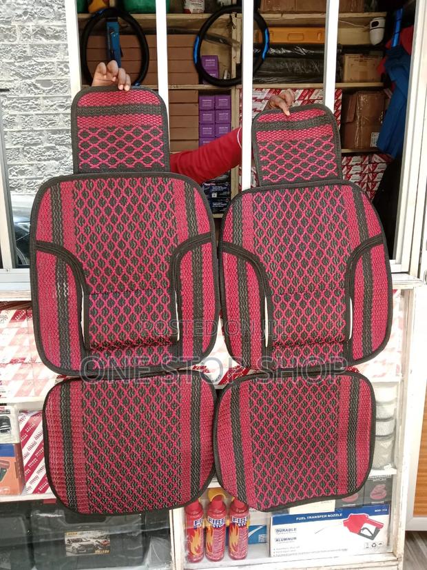 2pc Seat Covers Mix of Woven Fabric Breathable Mesh Slats