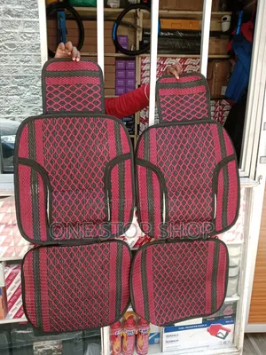 2pc Front Seats Crocheted Seat Cushion With Headrest Attachment