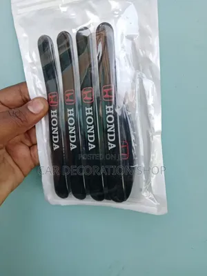 Honda Branded 8pc Black Rubber Flexible Self Adhesive Stickers