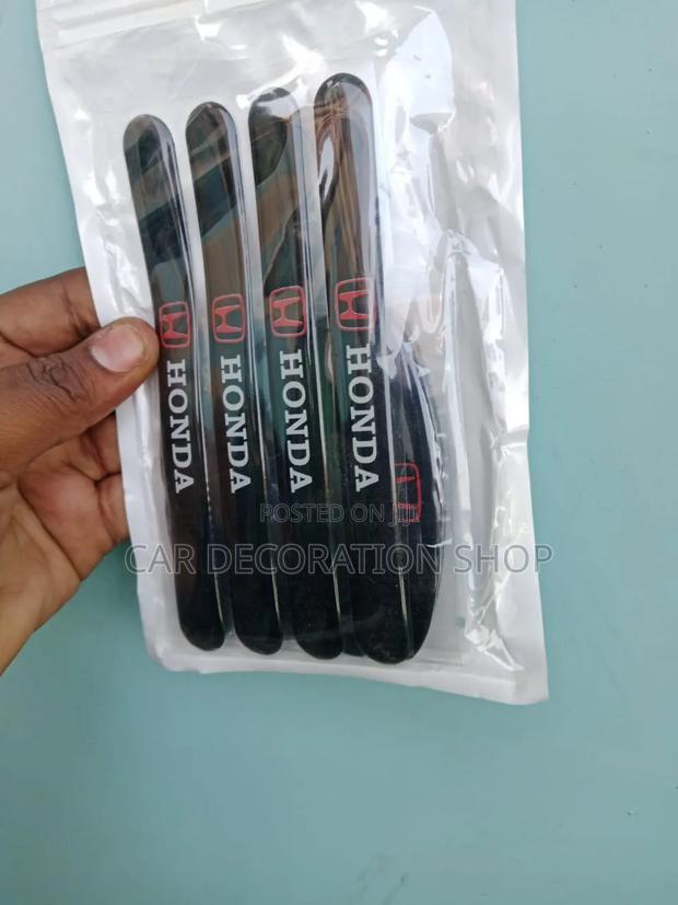 Honda Branded 8pc Black Rubber Flexible Self Adhesive Stickers