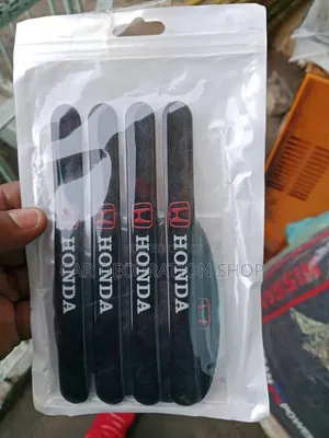 Honda Branded 8pc Black Rubber Flexible Self Adhesive Stickers