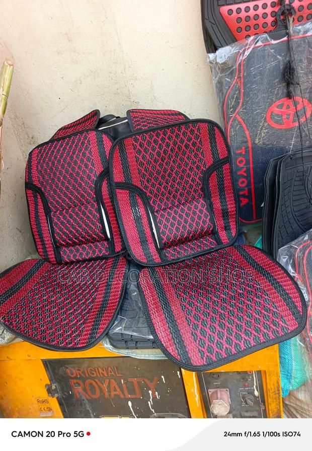 Red Pattern Mesh 2pc Seat Covers With Contoured Back Support - thumbnail 2
