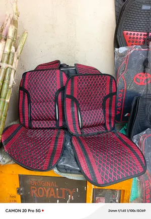 Red_black Patterned Mesh Design 2pc Crocheted Pattern Seat Covers