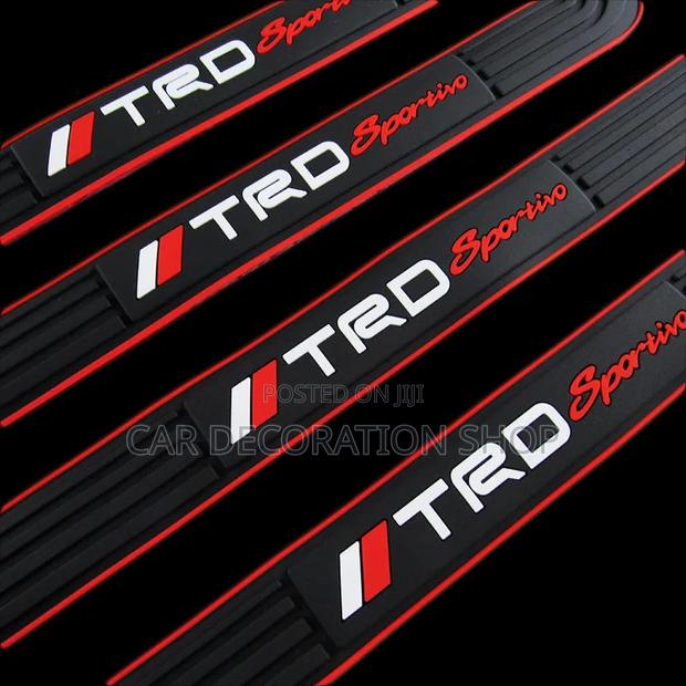 1pc Boot TRD Red Accent Line Scratch Protector Self Adhesive Stick On - main view