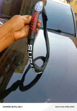 Sporty Subaru Steering Wheel Cover Stitched Faux Leather