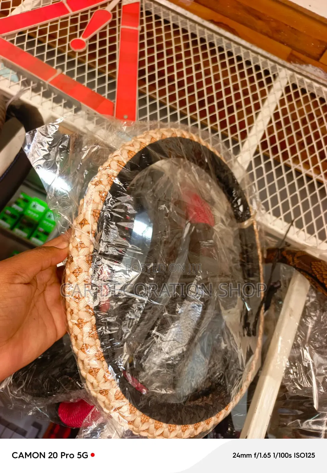 Handcrafted Braided Steering Wheel Cover in Baije Thread