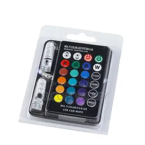 T10 Led 5050 6smd Silicone RGB With Remote Control Multi Colors ChangE